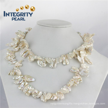 12-16mm Biwa Pearl Long Necklace 36" Single Pearl Necklace